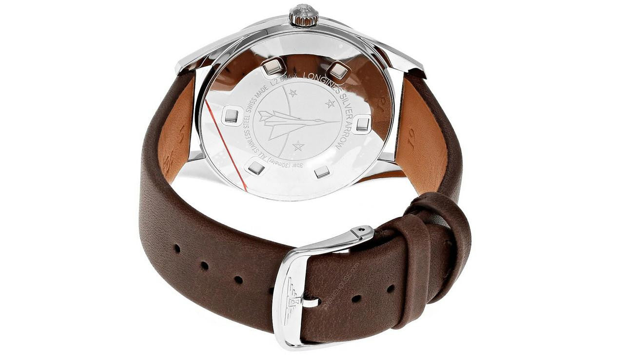 LONGINES Silver Arrow automatique 38,5 mm – bracelet cuir – montre homme