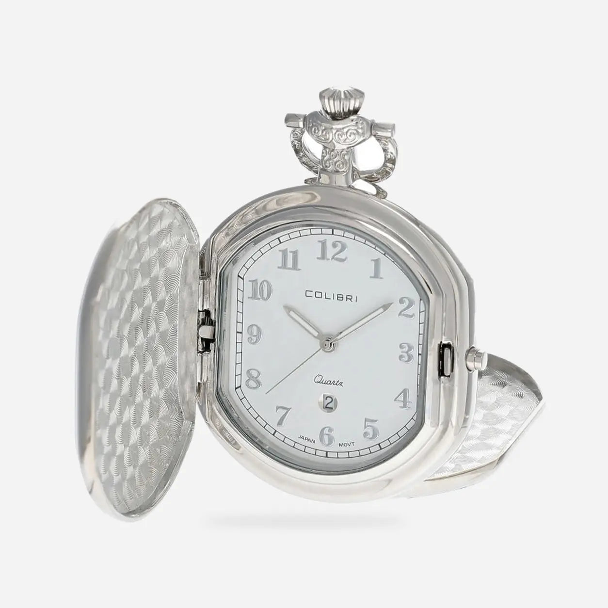 Colibri Quartz – montre de poche argentée 45 mm