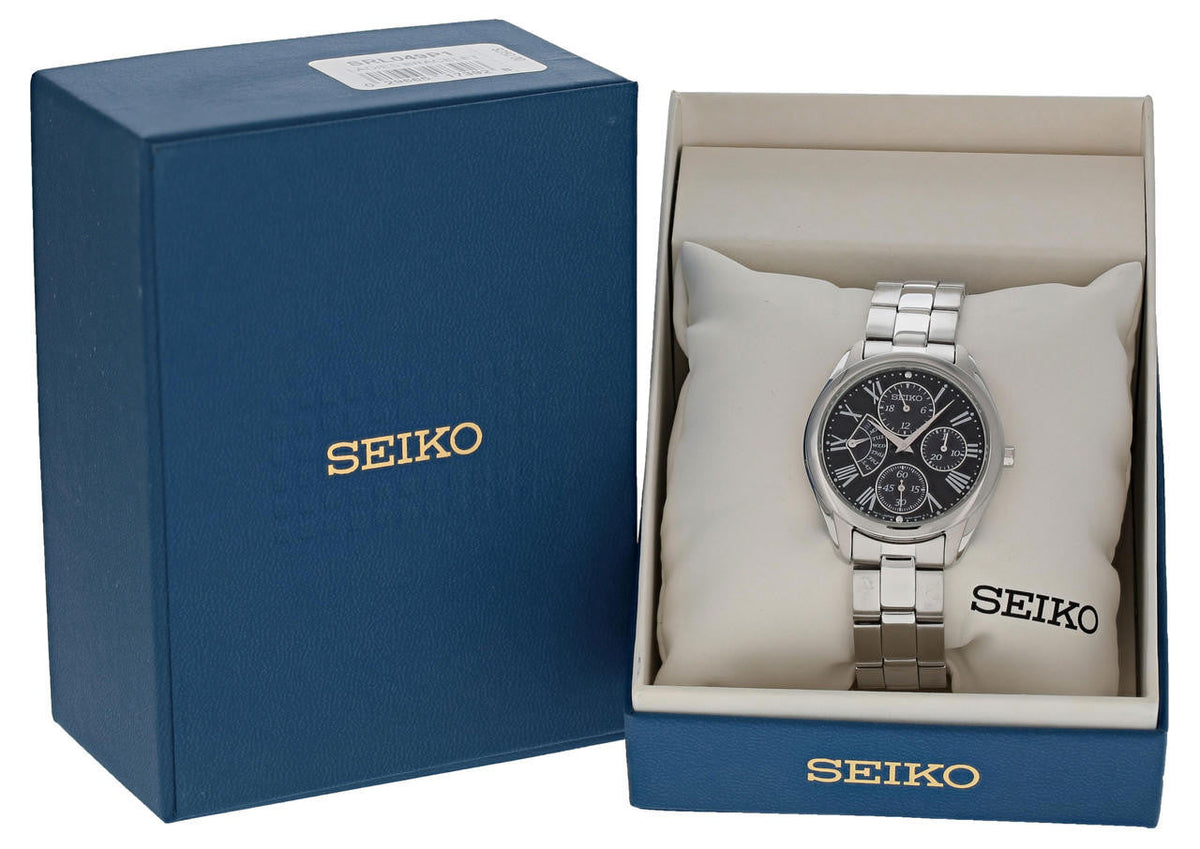 SEIKO quartz 35 mm – cadran noir – montre femme