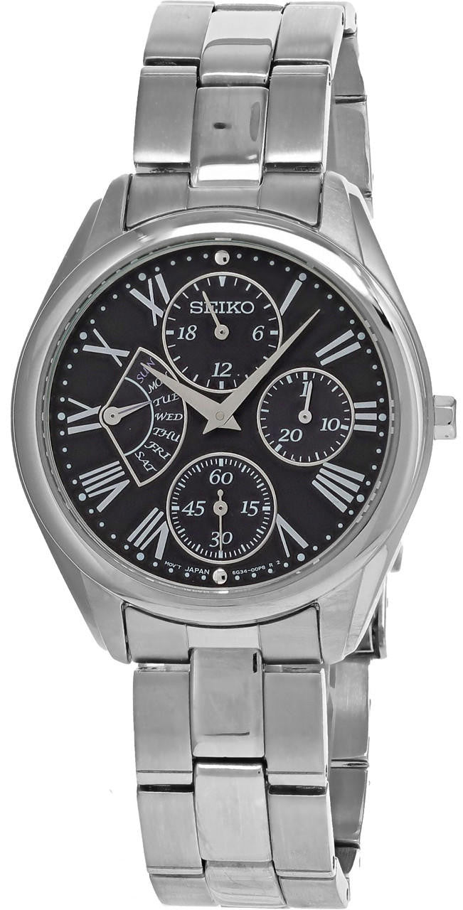 SEIKO quartz 35 mm – cadran noir – montre femme