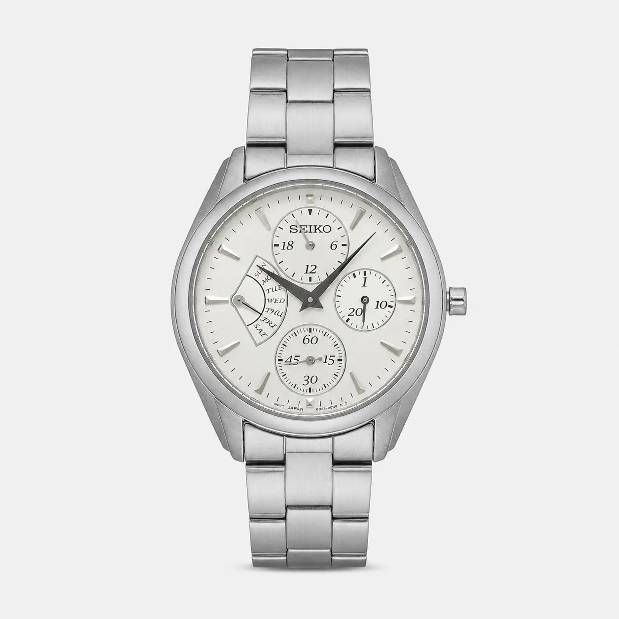 SEIKO quartz 35 mm – cadran blanc – montre femme