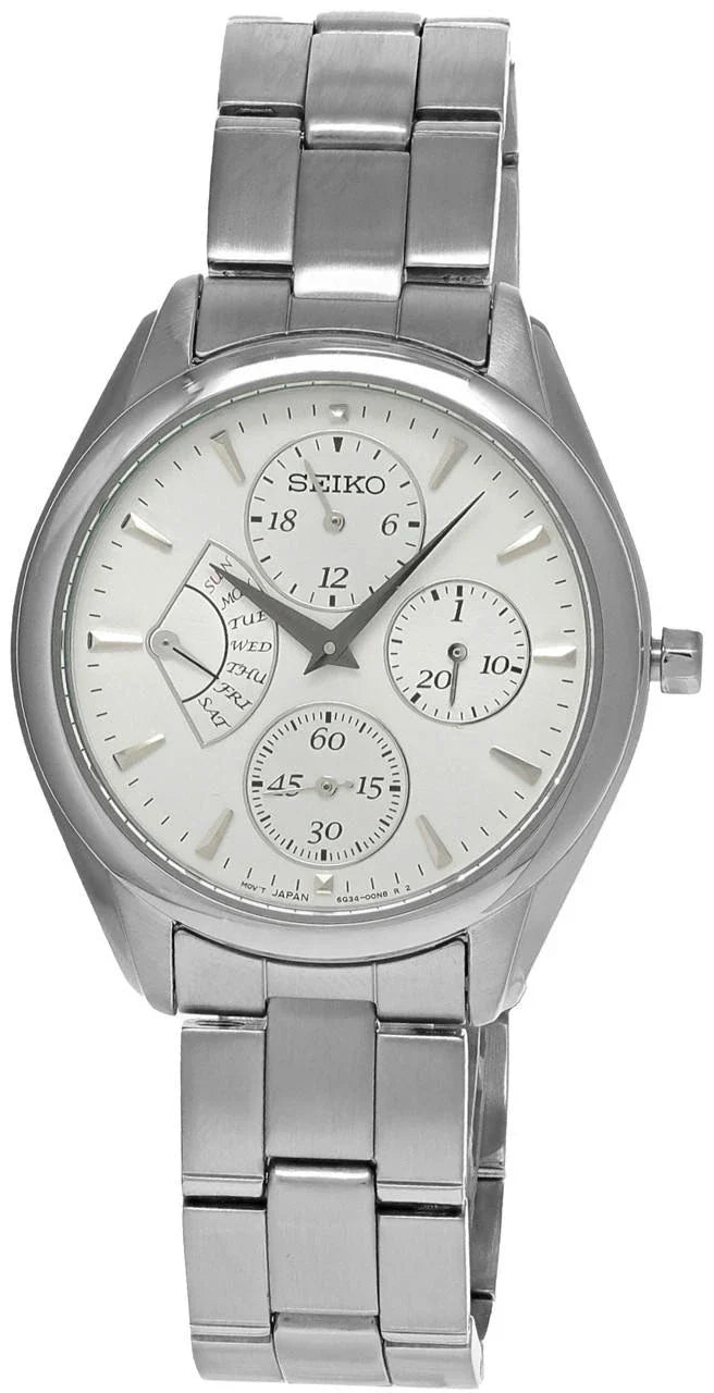 SEIKO quartz 35 mm – cadran blanc – montre femme