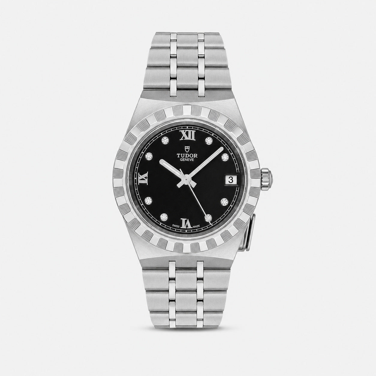 TUDOR Royal 34 mm – cadran noir serti de diamants – montre femme