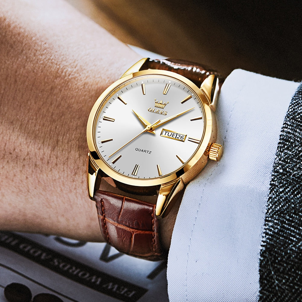 OLEVS Minimalist 39 mm – bracelet cuir
